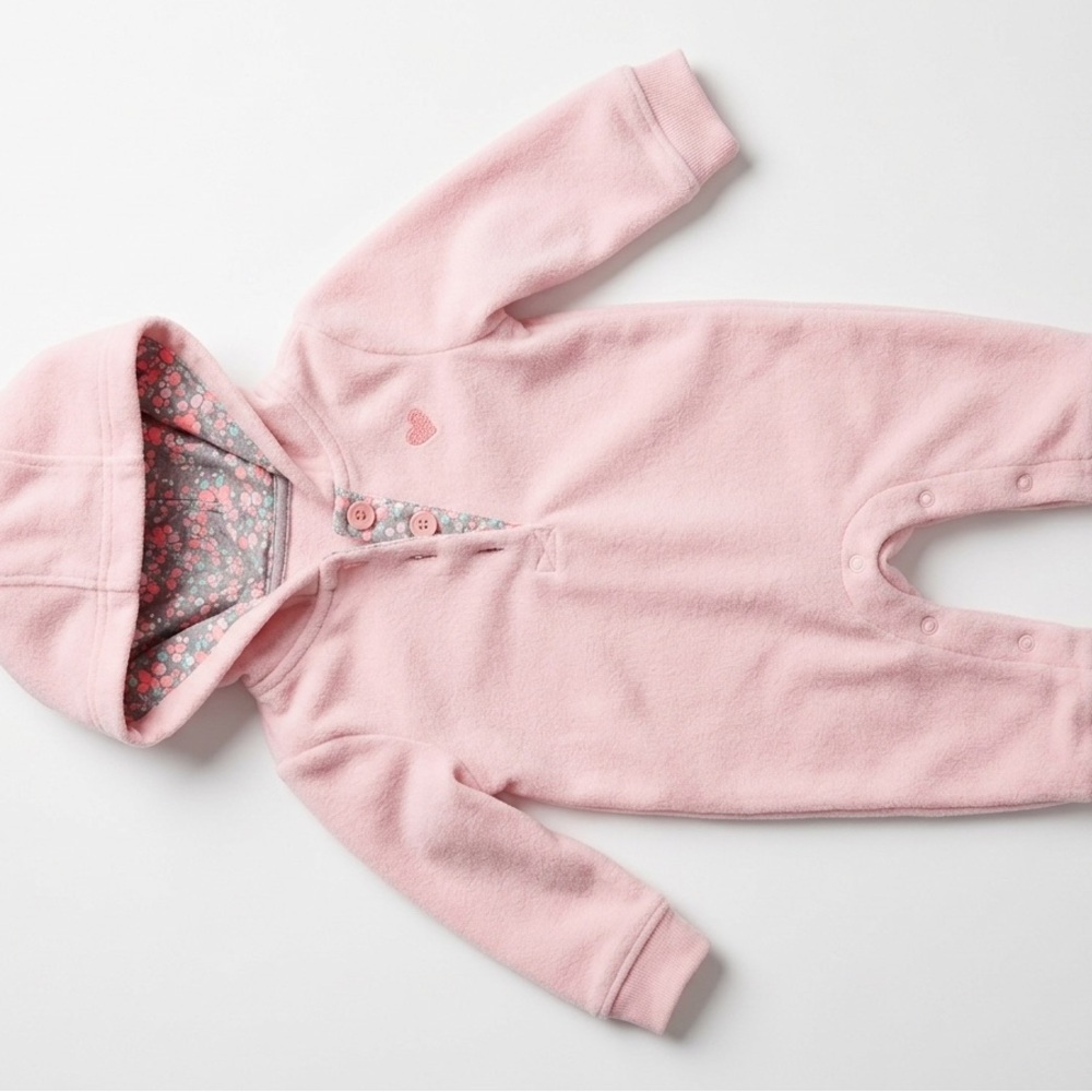 18m Carters Baby Girls Pink Hooded Fleece Romper